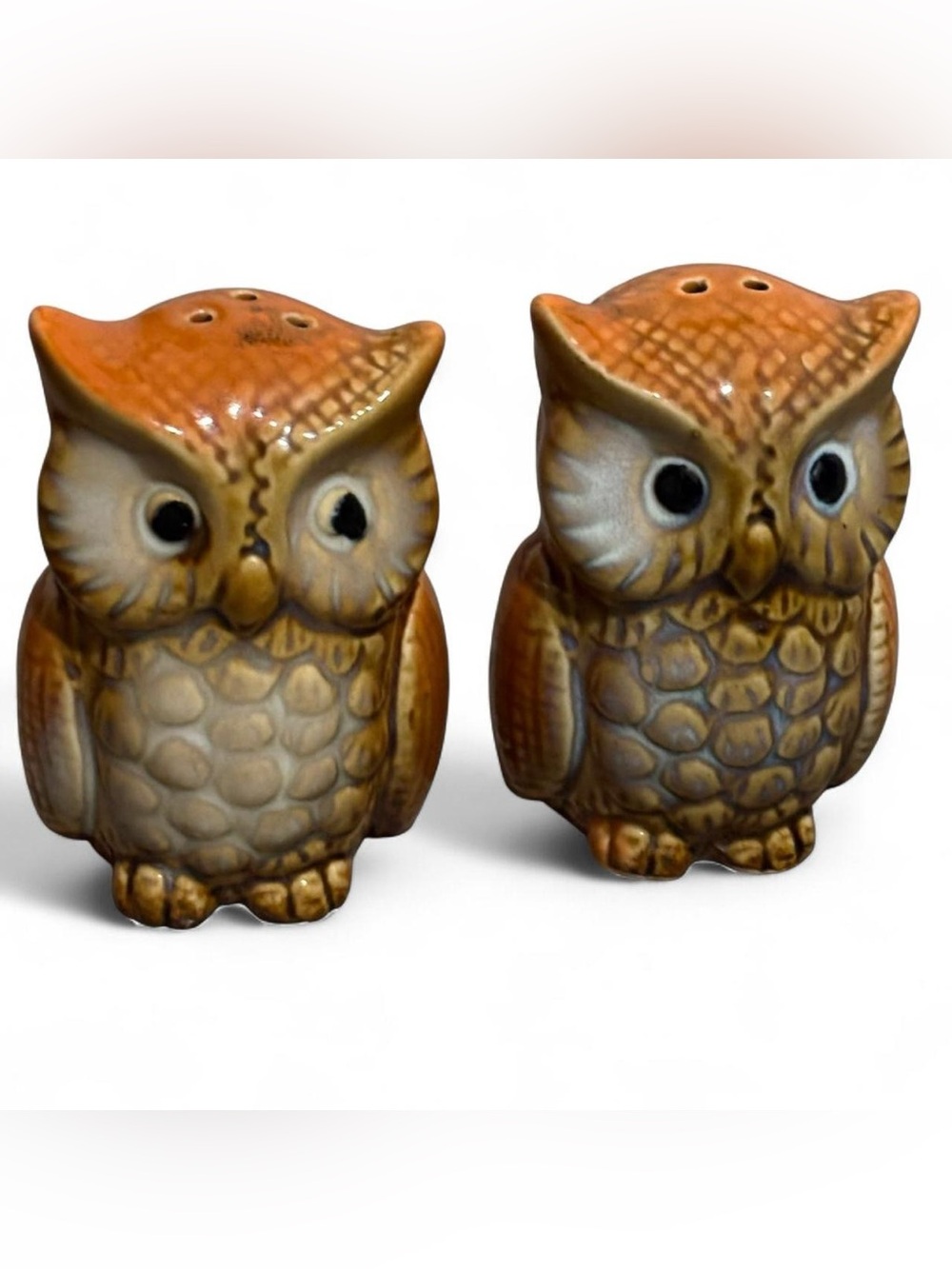 Vintage Ceramic Owl Salt and Pepper Shaker Set, Cottagecore Decor
